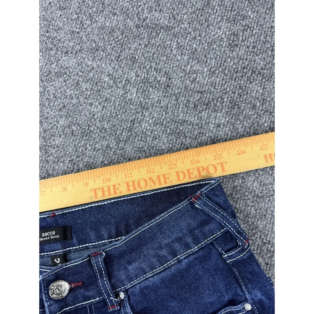 True Religion Rocco Relaxed Skinny Jeans Mens 29 Blue Dark Wash Denim Rap Y2K